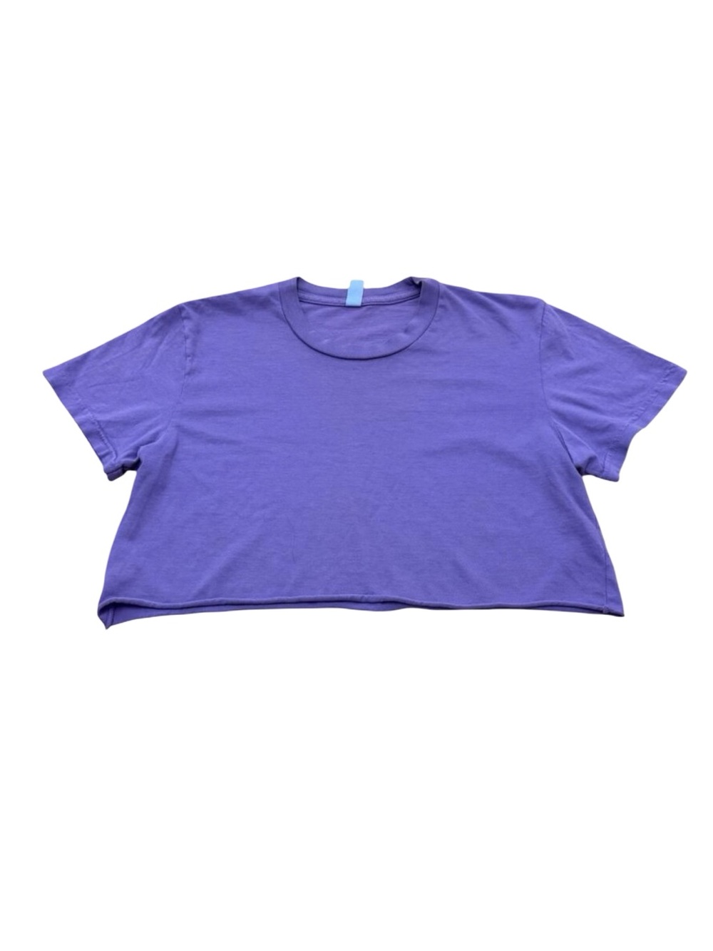 Vintage Y2K LA Apparel Cropped Violet Cotton Baby Tee Made in USA